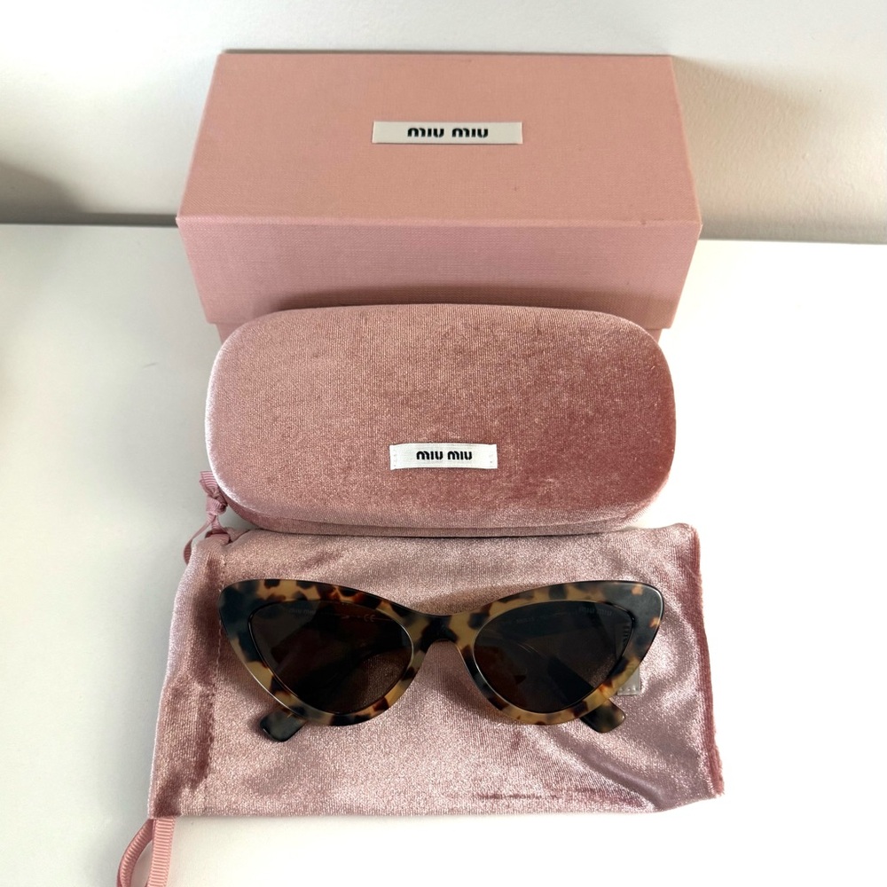 Miu Miu Tortoiseshell Cut Eye Sunglasses